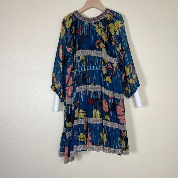 Verb Women's Size S Eulalia Shimmer Tiered Tunic Dress Embroidered Boho Festival - Picture 17 of 17